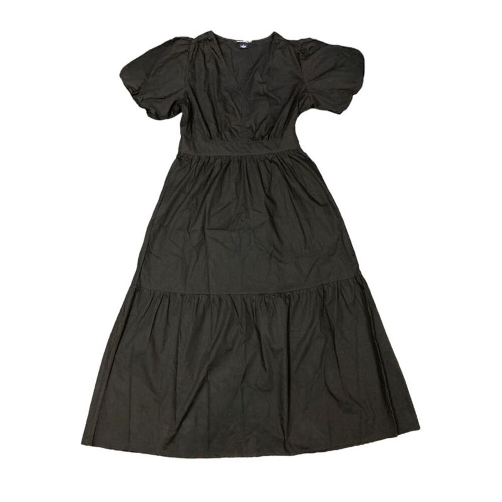 French Connection Women's Bubble Sleeve Poplin Maxi Dress - Black